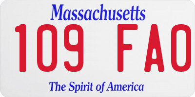 MA license plate 109FA0