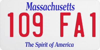 MA license plate 109FA1