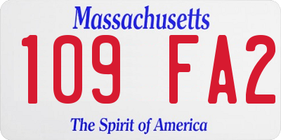 MA license plate 109FA2