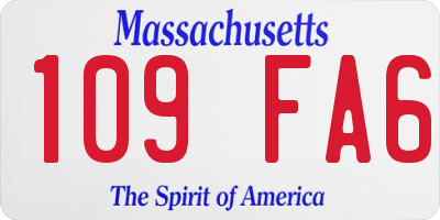 MA license plate 109FA6