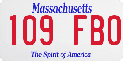 MA license plate 109FB0