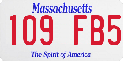 MA license plate 109FB5