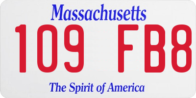 MA license plate 109FB8