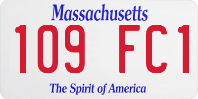 MA license plate 109FC1