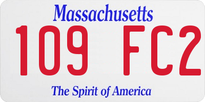 MA license plate 109FC2