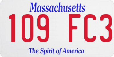 MA license plate 109FC3