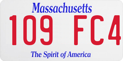 MA license plate 109FC4