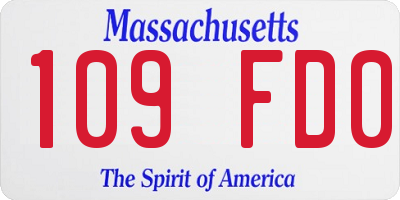 MA license plate 109FD0