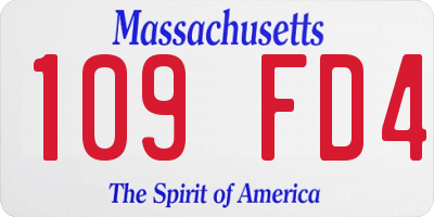 MA license plate 109FD4