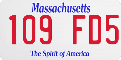 MA license plate 109FD5