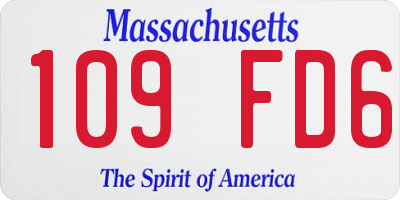 MA license plate 109FD6