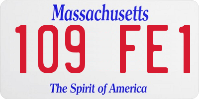MA license plate 109FE1