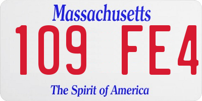 MA license plate 109FE4