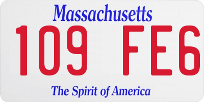 MA license plate 109FE6