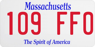 MA license plate 109FF0