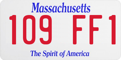 MA license plate 109FF1