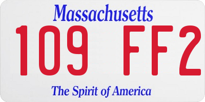 MA license plate 109FF2