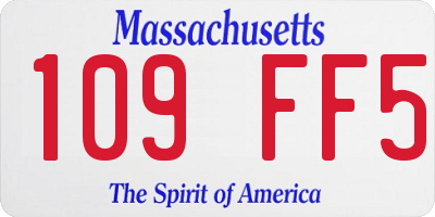 MA license plate 109FF5