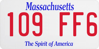 MA license plate 109FF6