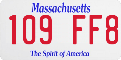 MA license plate 109FF8