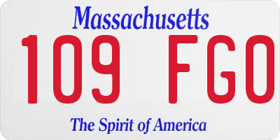 MA license plate 109FG0