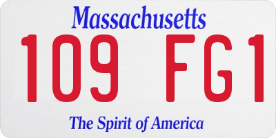 MA license plate 109FG1