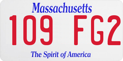 MA license plate 109FG2