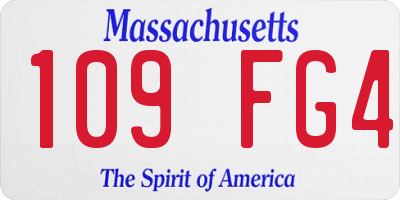 MA license plate 109FG4