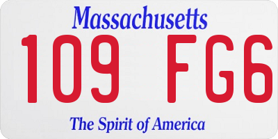 MA license plate 109FG6