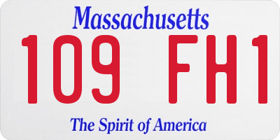 MA license plate 109FH1