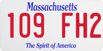 MA license plate 109FH2