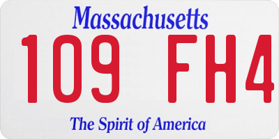 MA license plate 109FH4