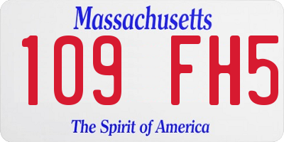 MA license plate 109FH5