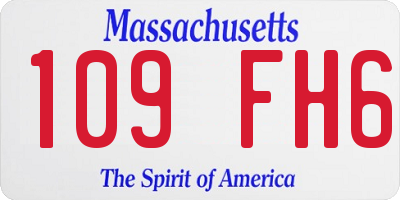 MA license plate 109FH6