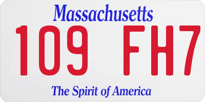 MA license plate 109FH7