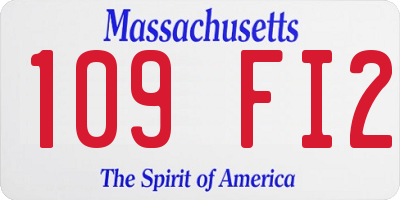 MA license plate 109FI2