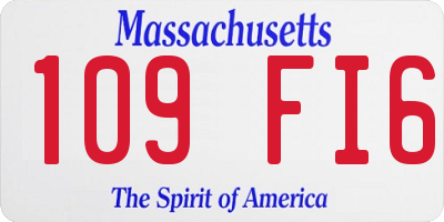 MA license plate 109FI6