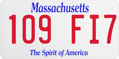 MA license plate 109FI7