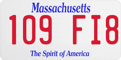 MA license plate 109FI8