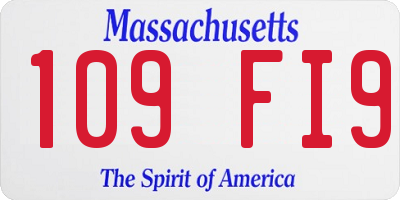 MA license plate 109FI9