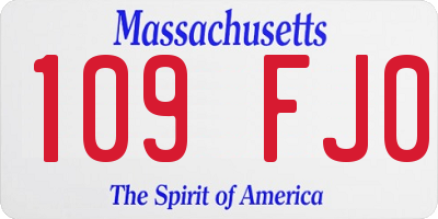 MA license plate 109FJ0