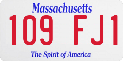 MA license plate 109FJ1