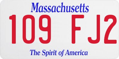 MA license plate 109FJ2