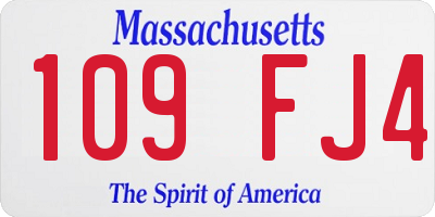 MA license plate 109FJ4