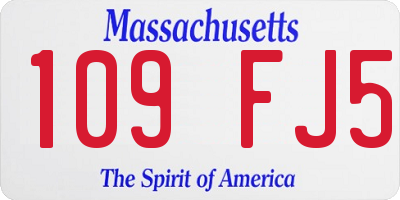 MA license plate 109FJ5