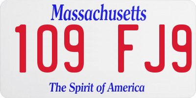 MA license plate 109FJ9