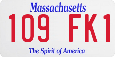 MA license plate 109FK1