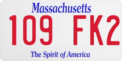 MA license plate 109FK2