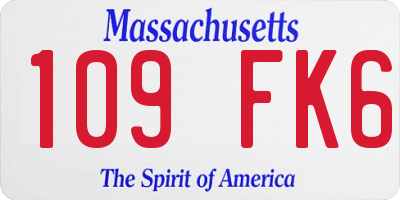 MA license plate 109FK6