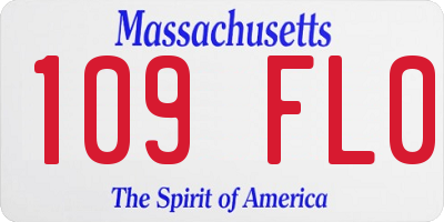 MA license plate 109FL0